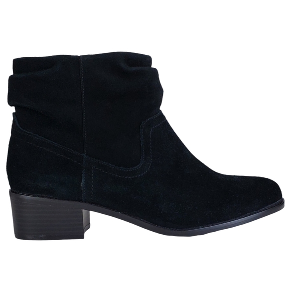 New Vionic kanela womens weather resistant suede block heel ankle bootie black - Picture 7 of 16